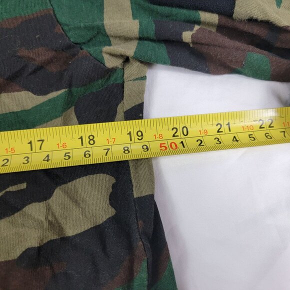 Eighty Eight Mens Large Green Brown Camouflage Long Sleeve Shirt Rose Embroidery - Picture 6 of 8